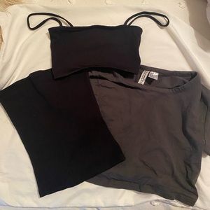 BLACK AND GREY CROP TOP BUNDLE